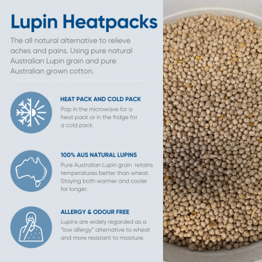 Natural Lupin Heat Pack - Large Body Pillow Sized Natural Heating Pad